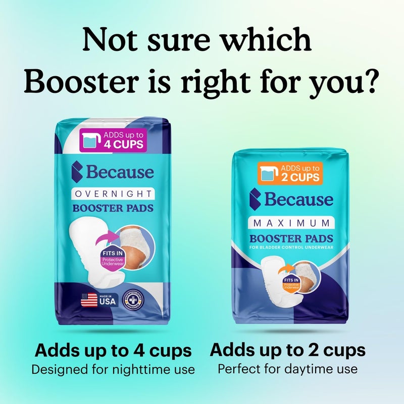 because Overnight Booster Pads Fit All Adult Diapers, Helps Keep Your Adult Diaper Active All Night, Adds 4 Cups to Incontinence Underwear, Extra Absorbency, 88 Count - Image 4